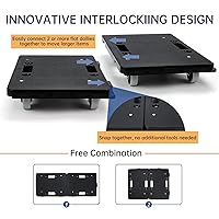 Vista 4 de Furniture Movers with Wheels, Heavy Duty Furniture Moving Dolly, Portable Small Flat Dolly Cart with 4 Wheels for Moving, 220 LBS Capacity, 2 Pack