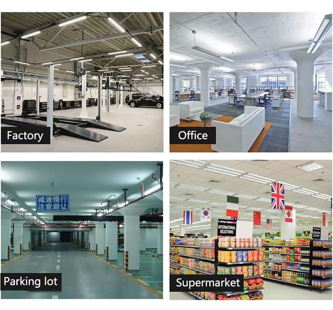 DESHOME 10 Packs LED Lichtleiste 120cm Streifenleuchten für Garage Decke, 3000K Röhrenlicht, IP68 Leiste Beleuchtung, für Geschäft, Büro, Lager, Küche