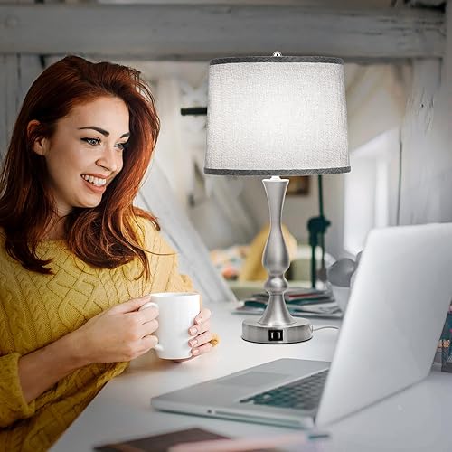 Miniatura 18 de Juego de 2 pantallas de lámpara azules para lámparas de mesa, lámparas de pie, 11.6 pulgadas superior x 12.6 pulgadas inferior x 9.8 pulgadas