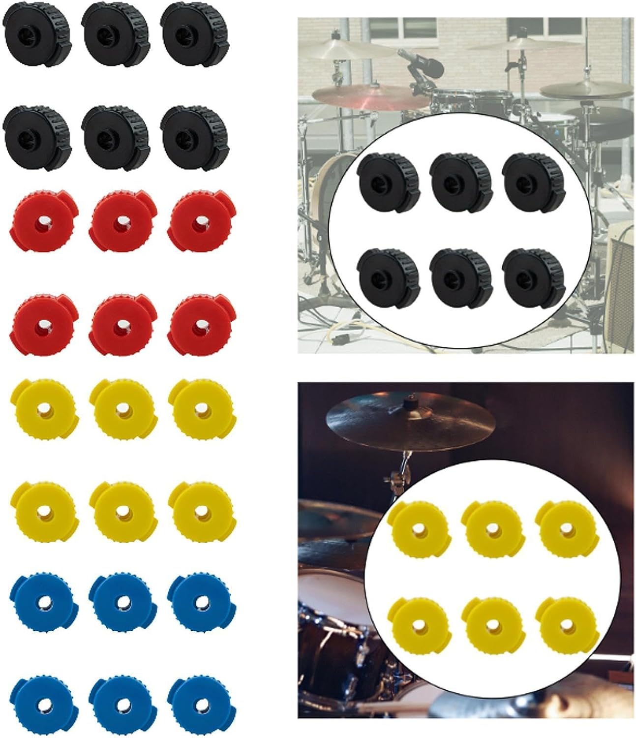bnf® 6X Cymbal Quick Release Nuts Professional Sturdy for Drum Cymbal Accessories Black Musical Instruments & Gear| Other Musical Instruments