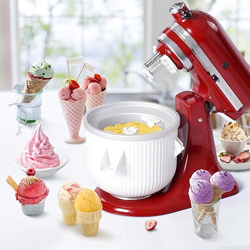 Miniatura 4 de Gdrtwwh Accesorio de helado para batidora de pie Kitchenaid, máquina de helado y sorbete, se adapta a Kitchenaid 4.5-5Qt batidora de pie y