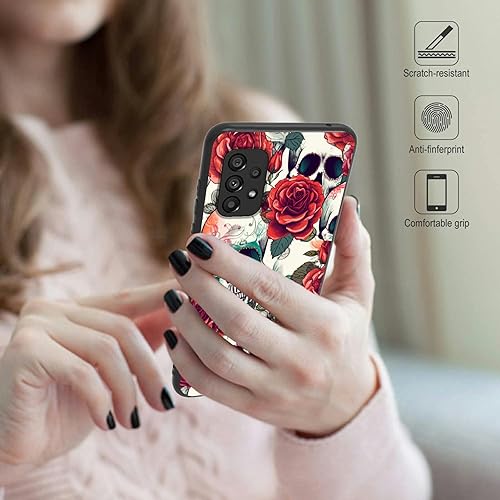 Miniatura 886 de Funda protectora para Samsung Galaxy A13 5G/A04S para Samsung Galaxy A13 5G/A04S, funda de silicona TPU suave con calavera de rosa, diseño elegante