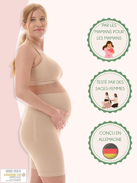 La culotte de maternité Herzmutter OekoTex100-5500 offre confort et discrétion.