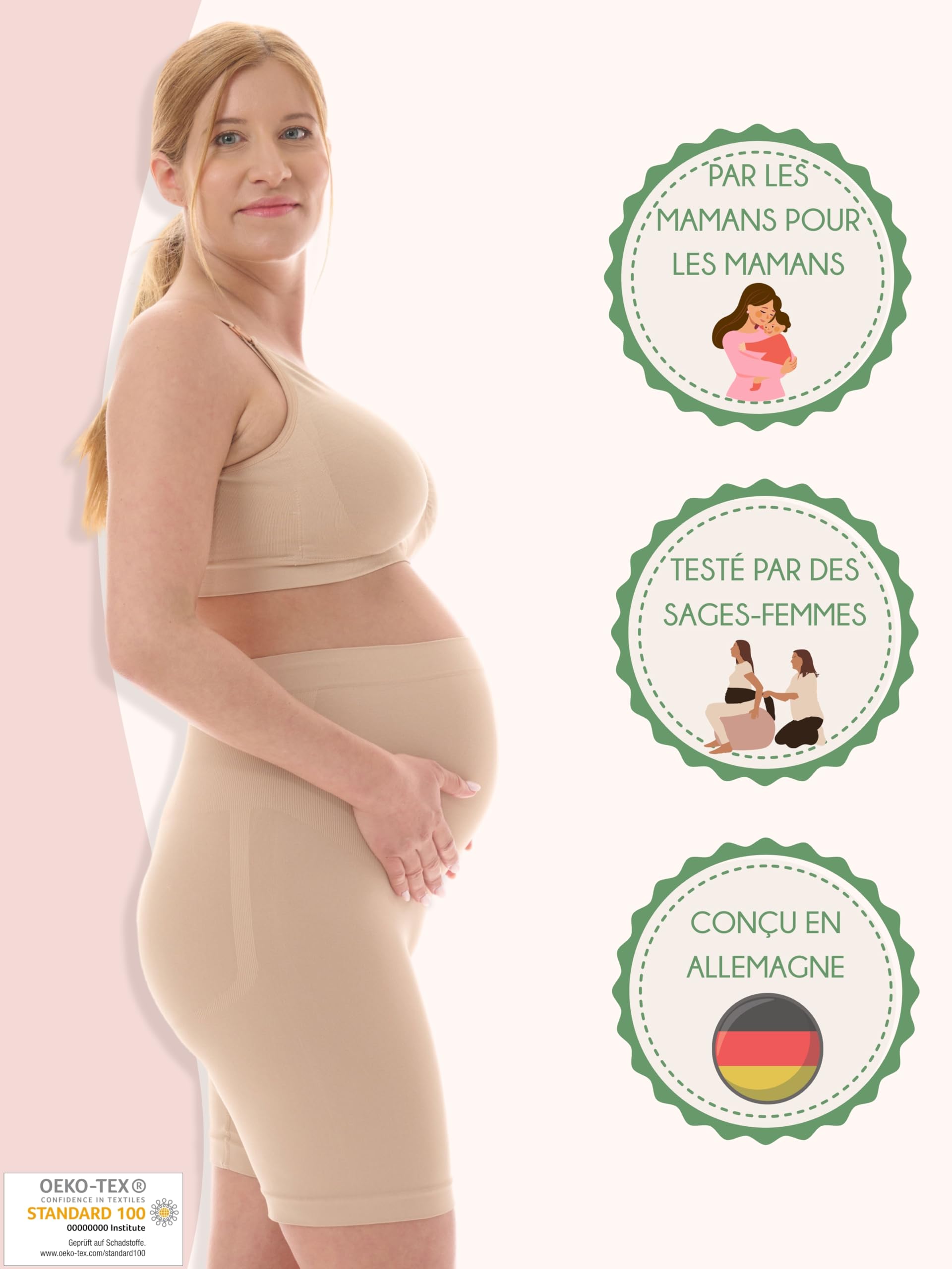 Herzmutter OekoTex100-5500 Maternity Panties - Pregnancy Panty - Anti Friction Thigh - Maternity Underwear - Under Dress - Pregnancy Shorty - Seamless - 2