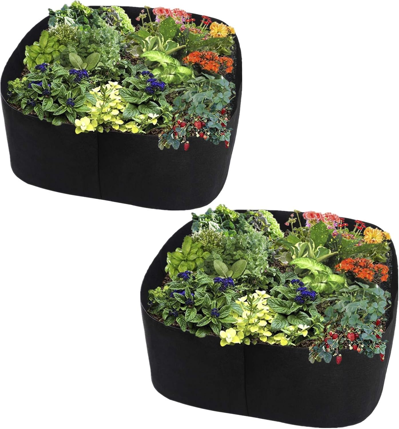 Wnvivi 2Pcs Raised Garden Bed, Fabric Raised Planting Bed Planting Grow