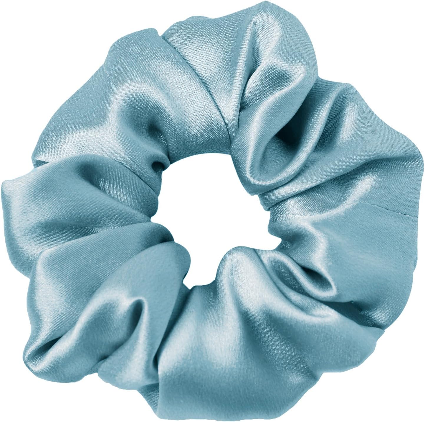 LILYSILK Silk Hair Scrunchies/Ties for Frizz & Breakage Prevention, 100% Mulberry, No Damage, Elastic ponytail Holders, 1Pc, Blue Haze