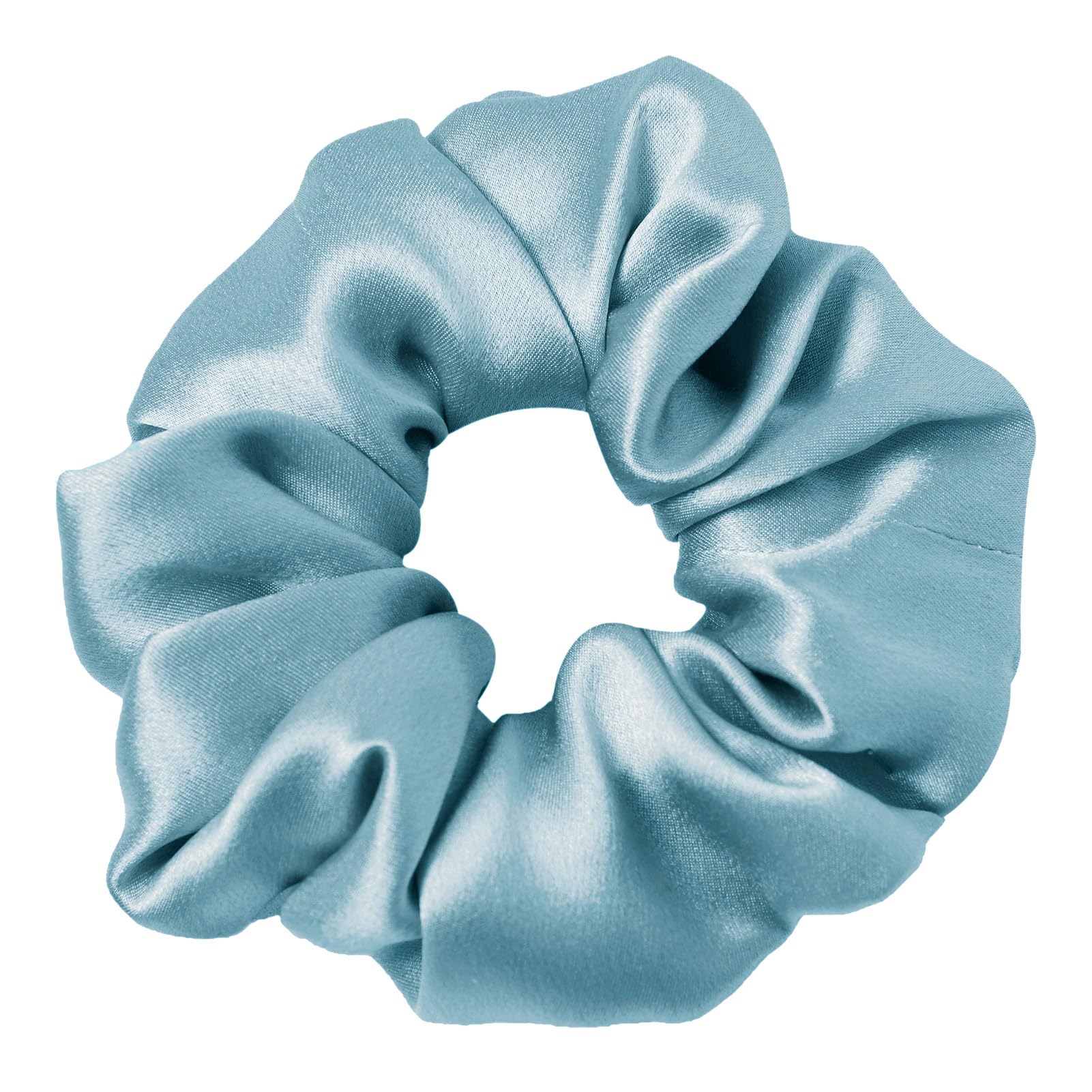 LILYSILK Silk Hair Scrunchies/Ties for Frizz & Breakage Prevention, 100% Mulberry, No Damage, Elastic ponytail Holders, 1Pc, Blue Haze
