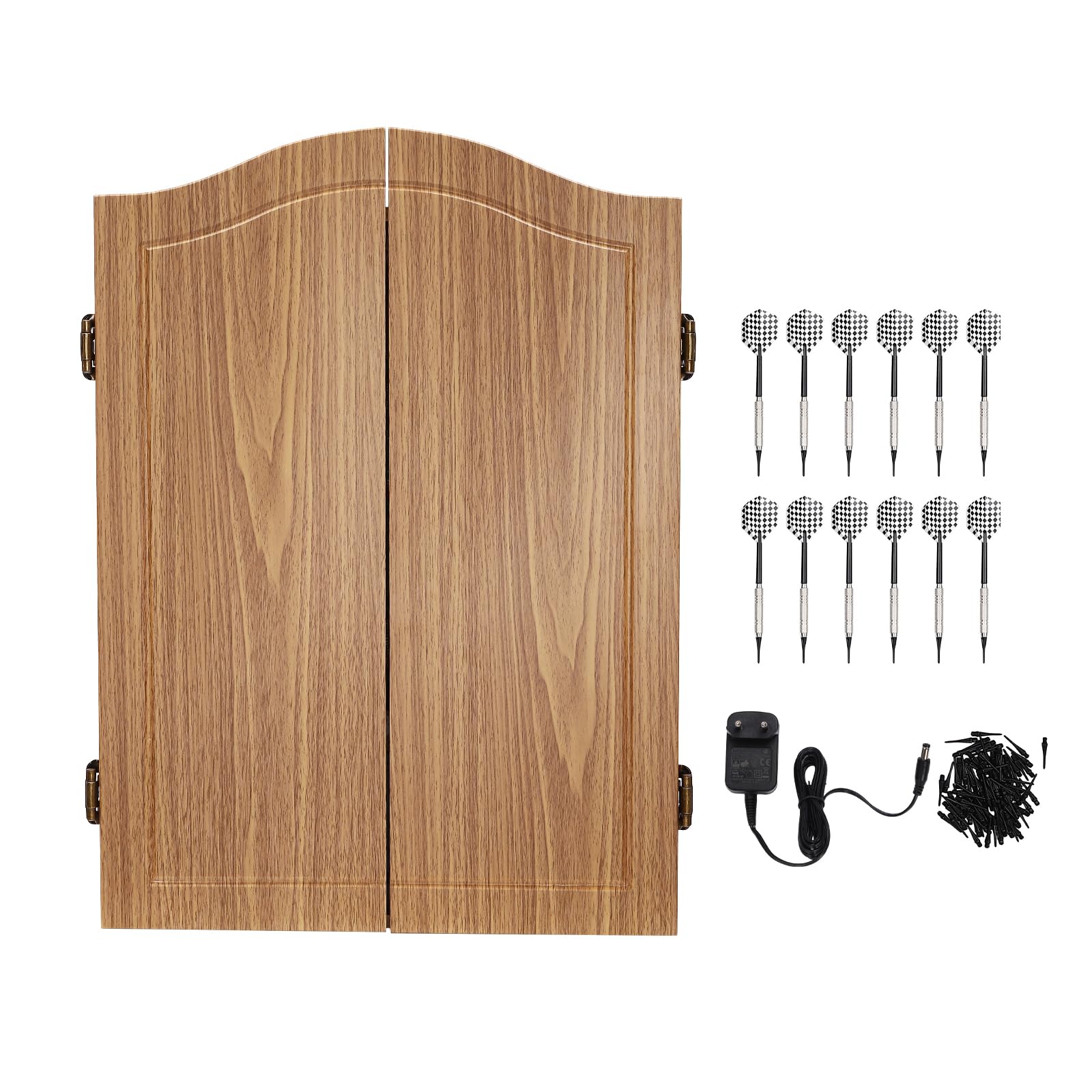 Electronic Dartboard Cabinet, Dartboard, E-darts, Dart Machine with Game Console, 27 Different Games, 243 Game Variations, Up to 16 Players, Virtual Opponents