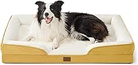 Vista 268 de Bedsure - Cama ortopédica XXL para perros, sofá cama lavable para perros gigantes, espuma de soporte con funda extraíble y lavable, forro Marrón