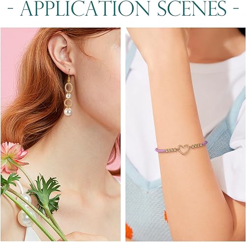 Vista 23 de FASHEWELRY Anillos de acero inoxidable 70cs con eslabones de corazón, 4 tamaños, de metal con forma de corazón, bisel abierto, conectores