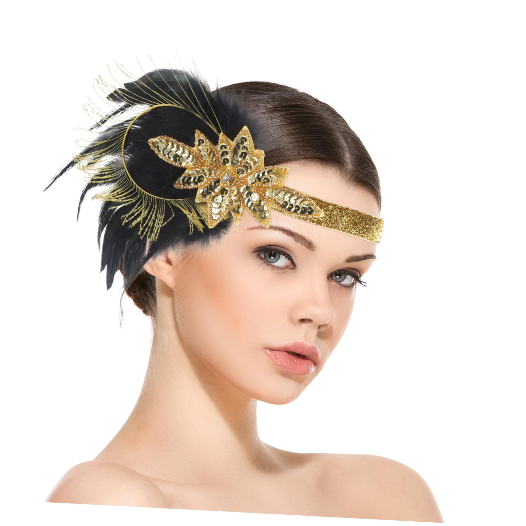 Beavorty Tiara Nupcial 4 Piezas Diadema De De Boda Tocados De Novia Para Boda Tocado Vintage Años 20 Diadema De Cuentas Para Mujer 1920 Pelo Mujer Banquete Elasticidad Poliéster