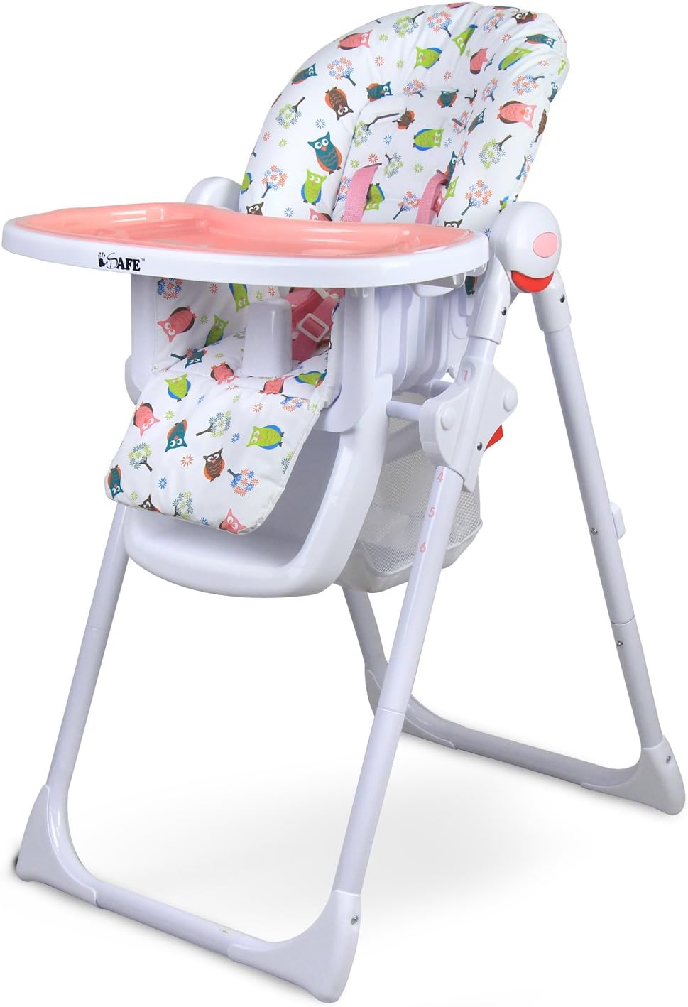 iSafe Mama Highchair - Twilight Recline Compact Padded Baby High Low Chair Complete with Double Tray & Storage Basket