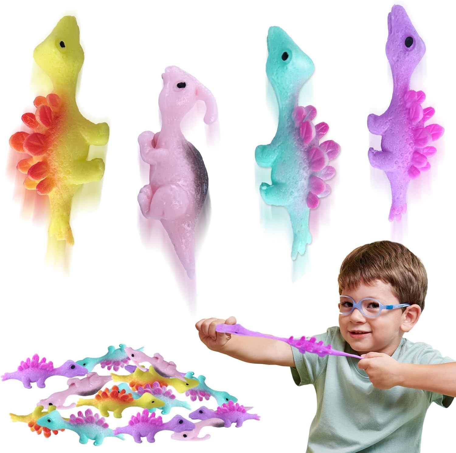 Dvsuaeu 20 Dinosaurios Juguetes para Niños, Juguetes para Fiestas Infantiles y Piñatas, Dinosaurios Mordelones para Juegos de Roles, Actividades Educativas y Entretenimiento Familiar