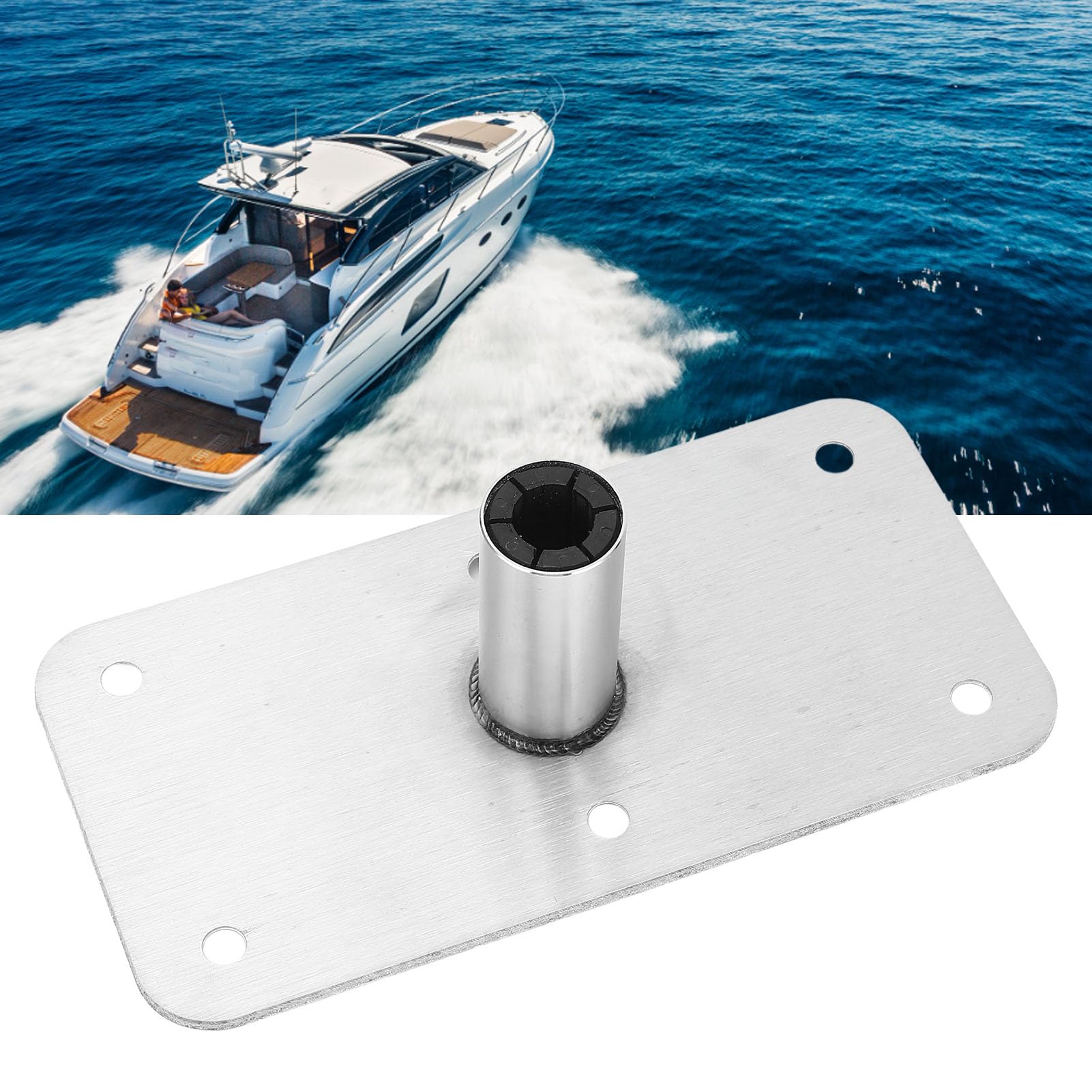 JAOCDOEN 3/4in Boat Seating Post 4 X 8in 3/4in Boat Seating Pedestal Base Stainless Steel SP 64839 Boat Seating Post Base Non Threaded