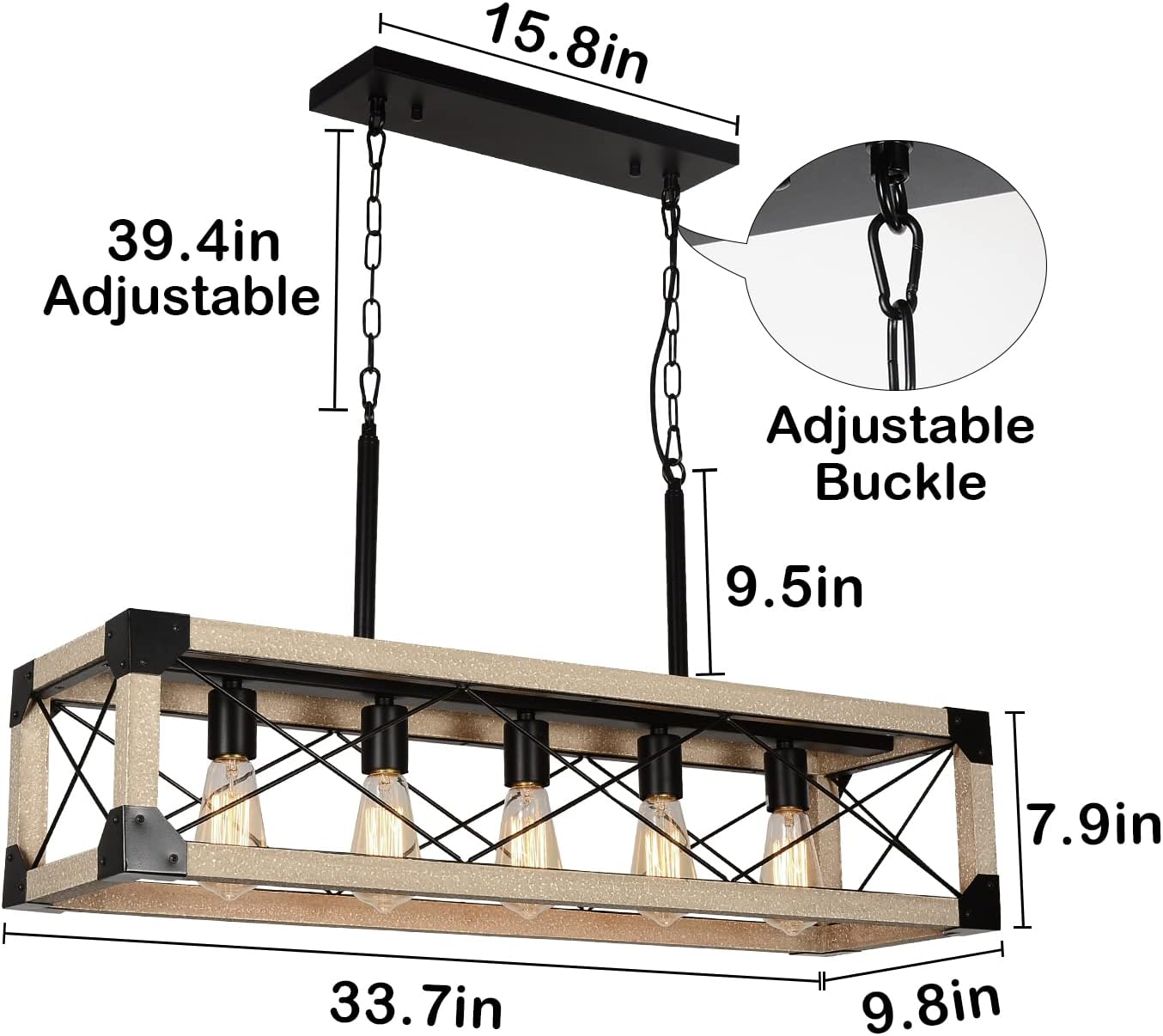 Suреr Bіg Clеаrаnсе! Airposta Kitchen Island Lighting, 5-Light Farmhouse Linear Chandeliers, Rustic Dining Room Light Fixture, Rectangle Hanging Linear Pendant Lights, Wood Chandeliers for Kitchen, Pool Table Hоttеѕt Sаlе Airposta Kitchen Island Lighting, 5-Light Farmhouse Linear Chandeliers, Rustic Dining Room Light Fixture, Rectangle Hanging Linear Pendant Lights, Wood Chandeliers for Kitchen, Pool Table