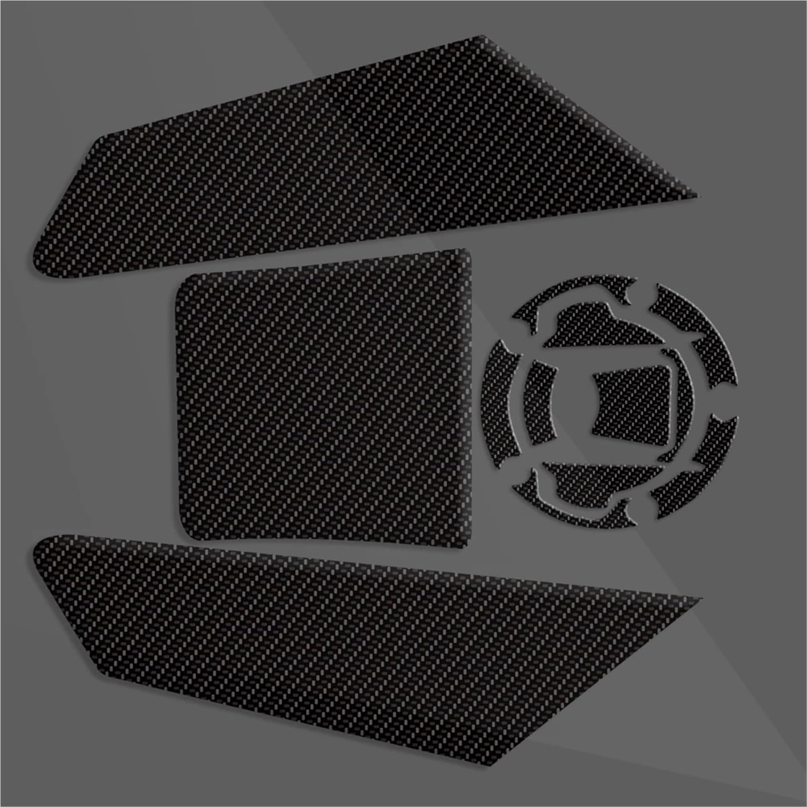 Protezione adesiva Moto Rilievo Del Carro Armato Della Protezione 3D Nero In Fibra Di Carbonio Lisca Pesce Decalcomania Per CFMOTO 450MT 450 MT 2024(Black)
