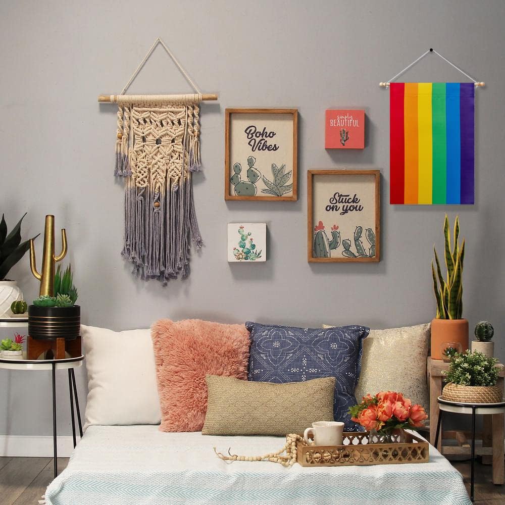 Rainbow Pride Flag Garden Flag, hogardeck Premium Polyester LGBTQ Pride Flag, Vertical Double Sided Gay Pride Yard Flag, Front Porch Decor Outdoor Indoor Decorations for Farmhouse 12.5 x 18 inch