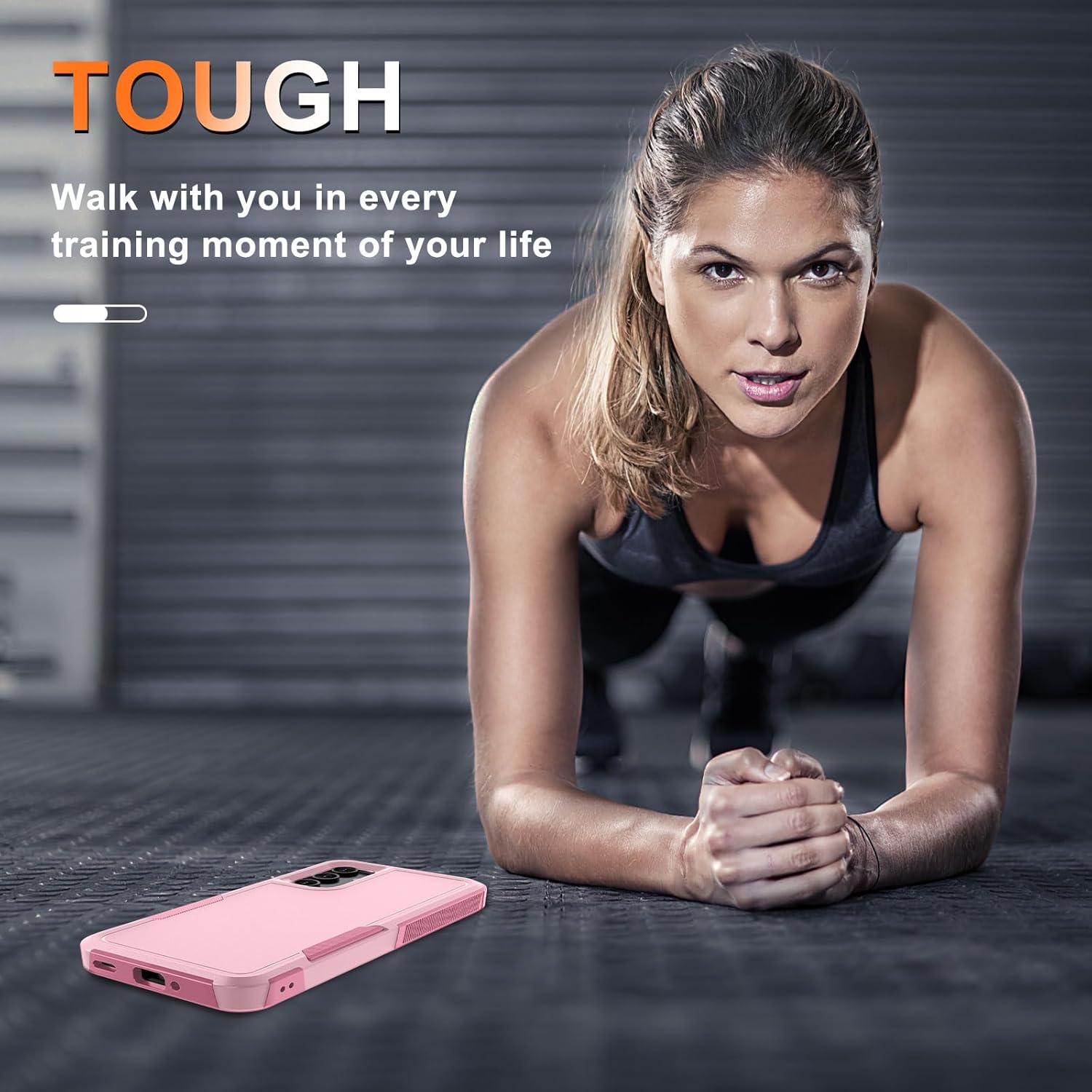 RMOCR Case for Samsung Galaxy A16 5G, Full Body Heavy Duty Rugged Shockproof Protective Phone Cover with Lanyard Strap, Tempered Glass Screen Protector and Camera Lens Cover, Cute Pink