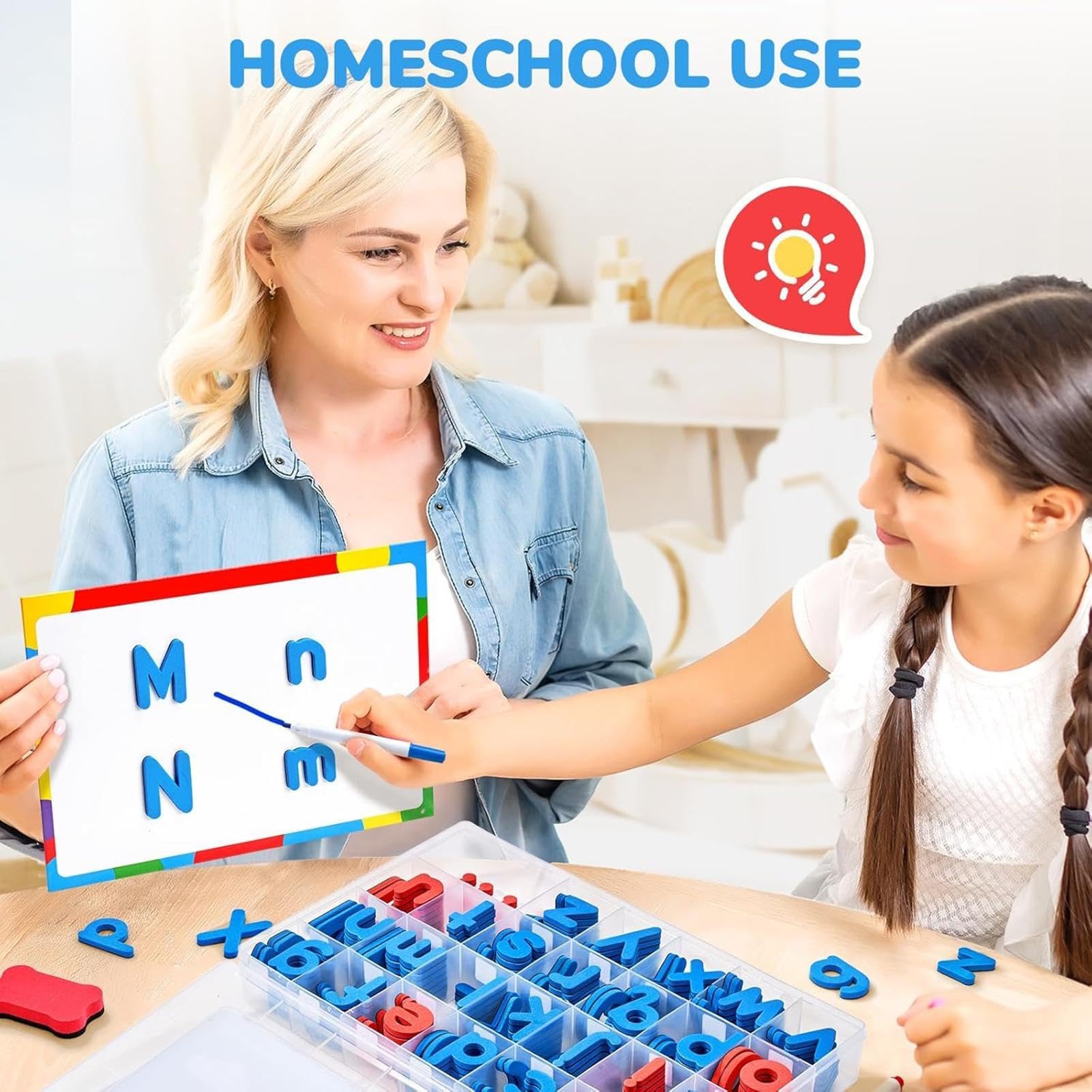 Lettere magnetiche per bambini, set di magnetico, set ortografico | per lettere maiuscole e minuscole per l'educazione precoce, attività di insegnamento interattive per asili