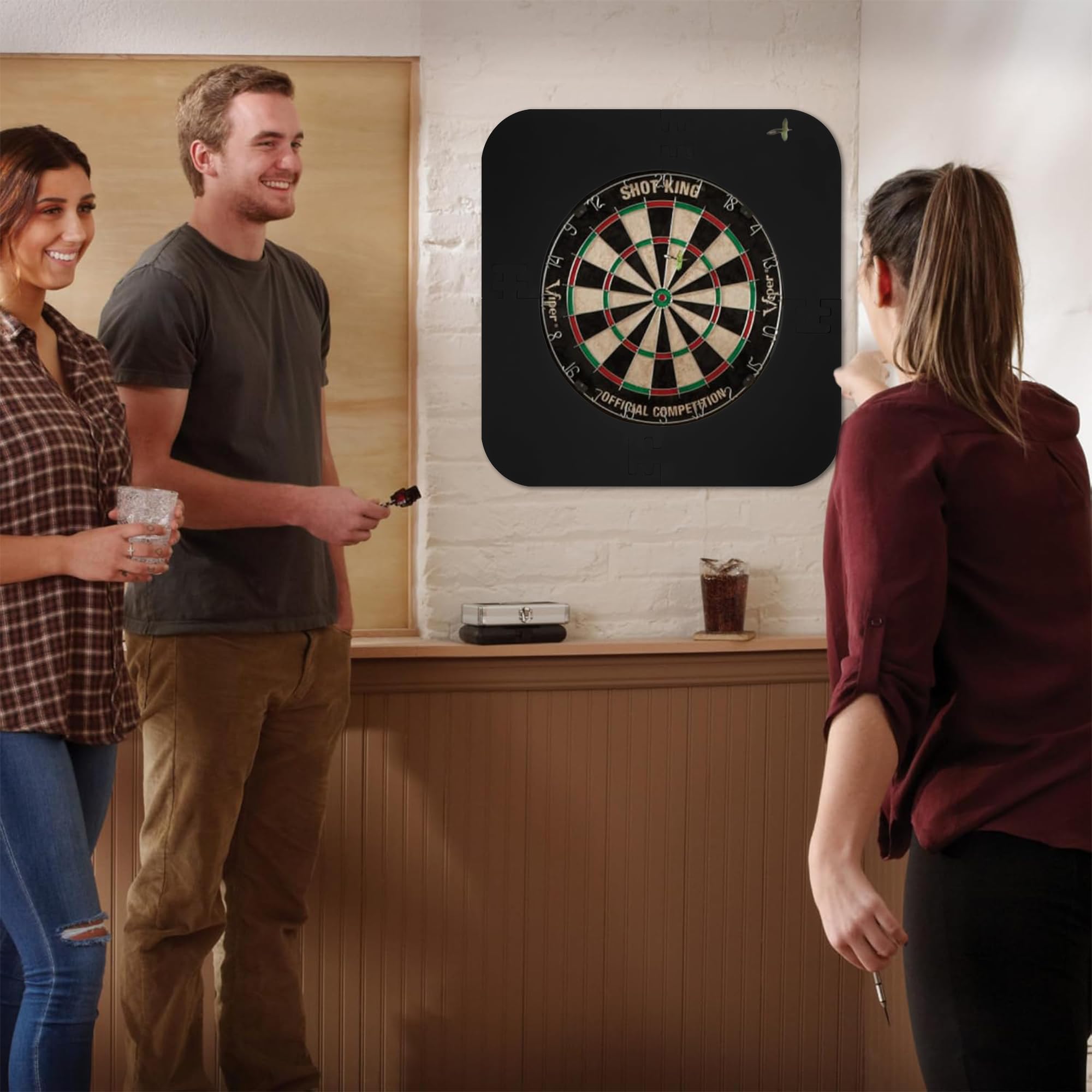 Zocipro Dartboard Surround, trwała ochrona ściany z EVA do tarczy do darta na nietrafionych rzutów, tylna ścianka do tarczy do darta do wszystkich standardowych rozmiarów tarcz do darta (czarna)