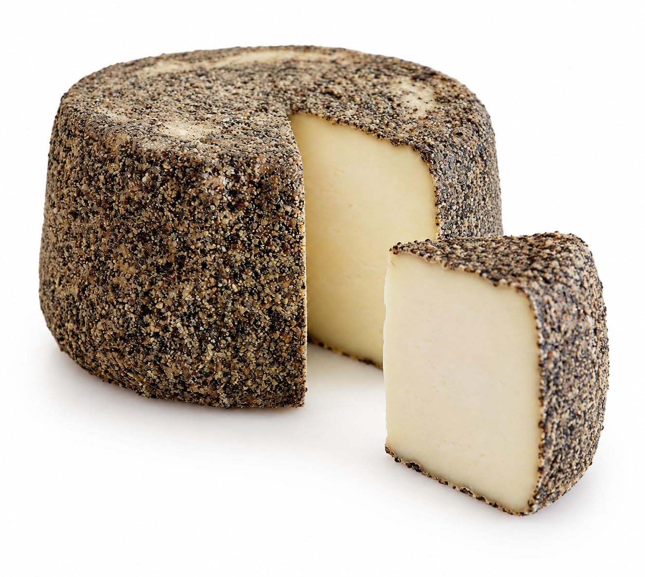 Formaggio Nero di Sicilia | Queso típico siciliano de cabra y oveja | 450 gr | Madurado en corteza con pimienta negra | Queso italiano