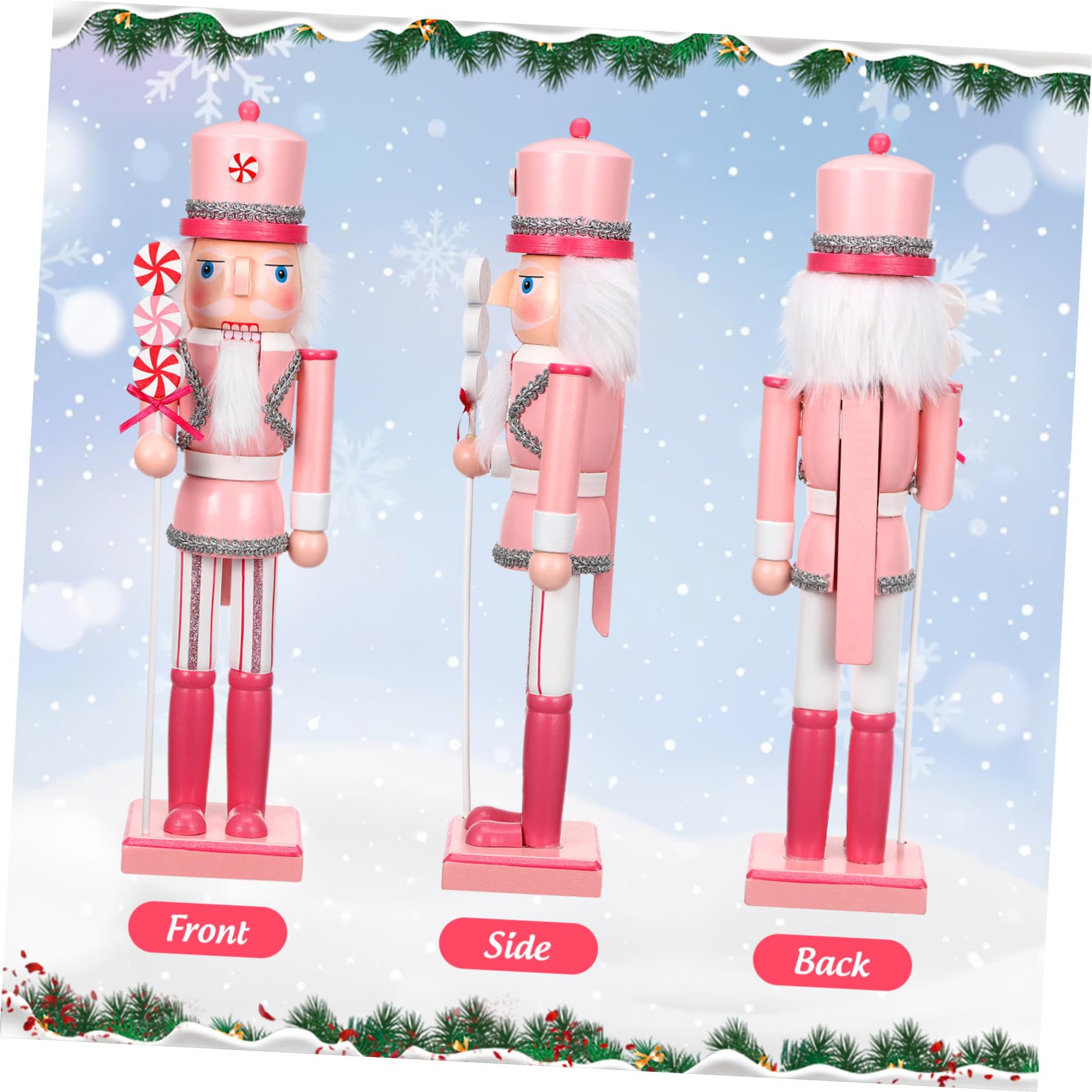 Drewniany Ozdobny Żołnierz Orzechowy Świąteczna Dekoracja Stołu i Domu Rzemieślniczy Nutcracker Boże Narodzenie Trwały i Szczegółowy Ornament