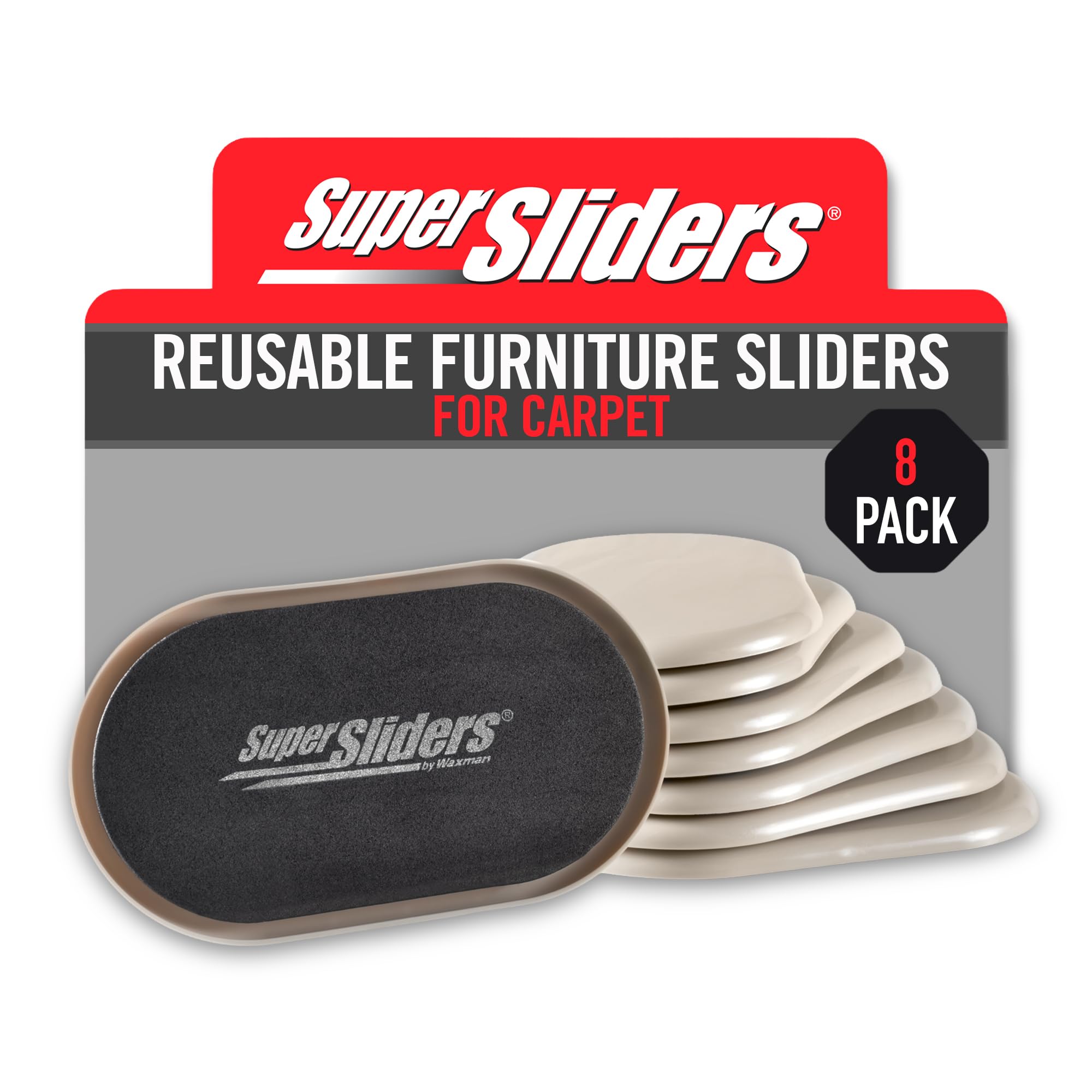 Super Sliders 4704295N 8,9 x 15,2 cm Möbelgleiter, beige, 3-1/2 x 6 Inch Oval