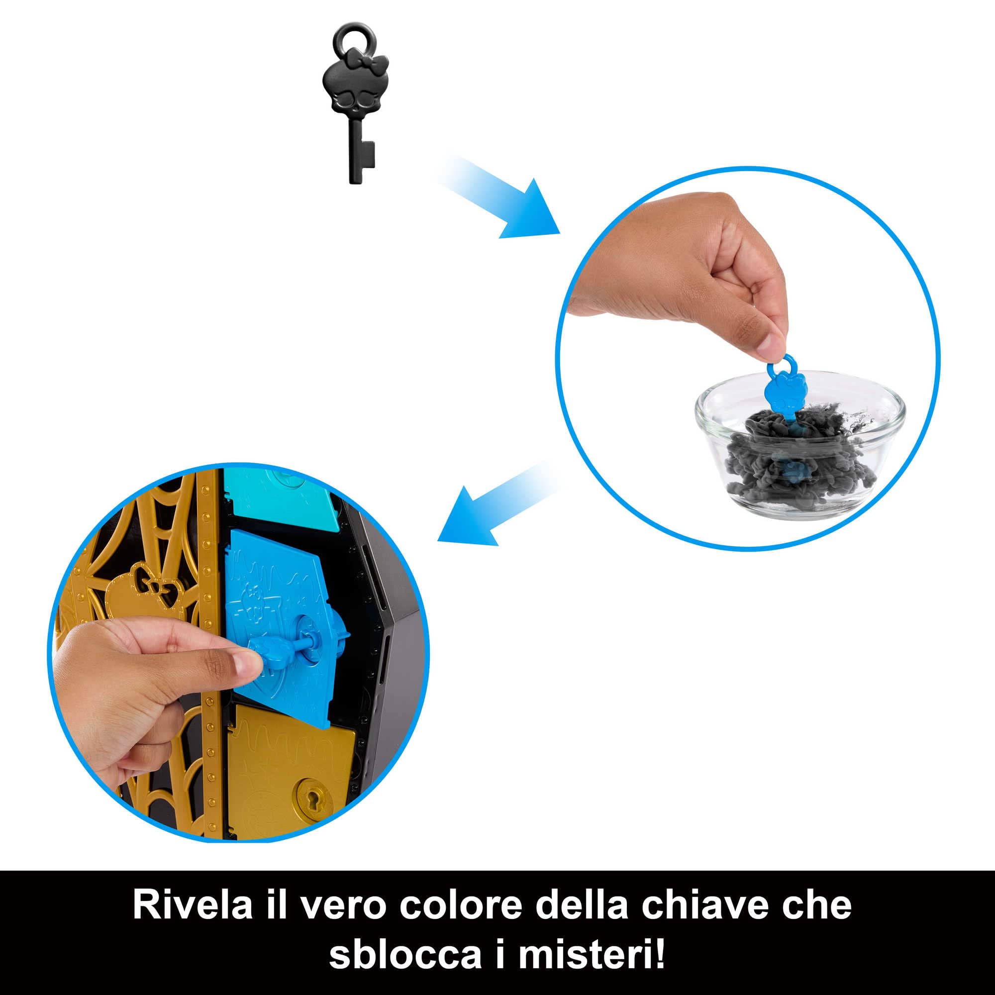 Monster High - Playset Segreti da Brivido Cle De Nile, set con bambola, abiti e armadietto, 19+ accessori, giocattolo per bambini, 4+ anni, HKY63