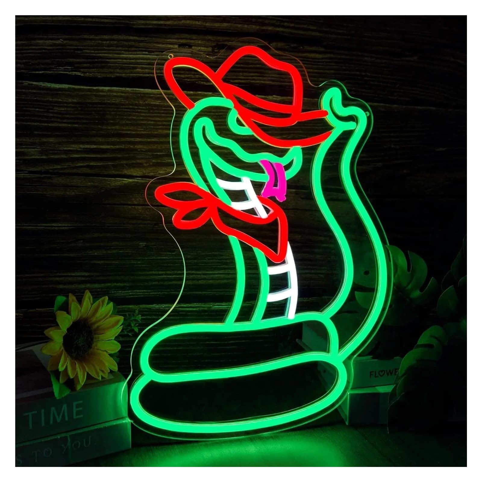 Insegna al Neon Cowboy Snake Insegna Al Neon Divertimento Con Cappelli Luce Dimmerabile Per La Stanza Dei Bambini Bar Gaming Camera Da Letto Decorazione 38cmx27.4cm