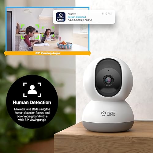 Miniatura 4 de Amcrest Link - Cámara WiFi de 4 MP para interiores, detección humana, seguimiento de movimiento, con audio de 2 vías, cámara IP inalámbrica