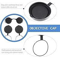 Vista 3 de 3 piezas de goma objetivo cubierta ocular Flip- Cubierta de alcance abierto para binoculares telescopio accesorios (negro)