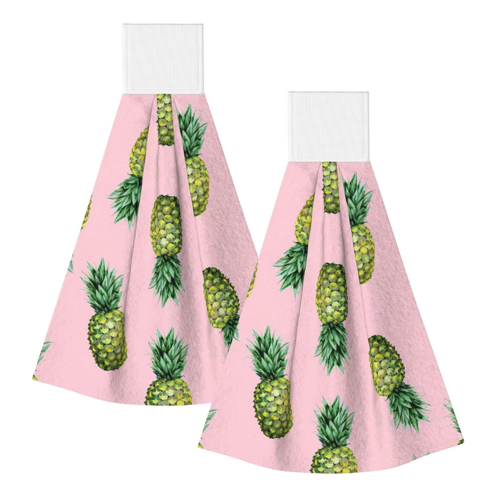 DUWAA Pineapple Printed Print Hanging Hand Towel Quick Dry Bathroom Towel Soft Kitchen Towel