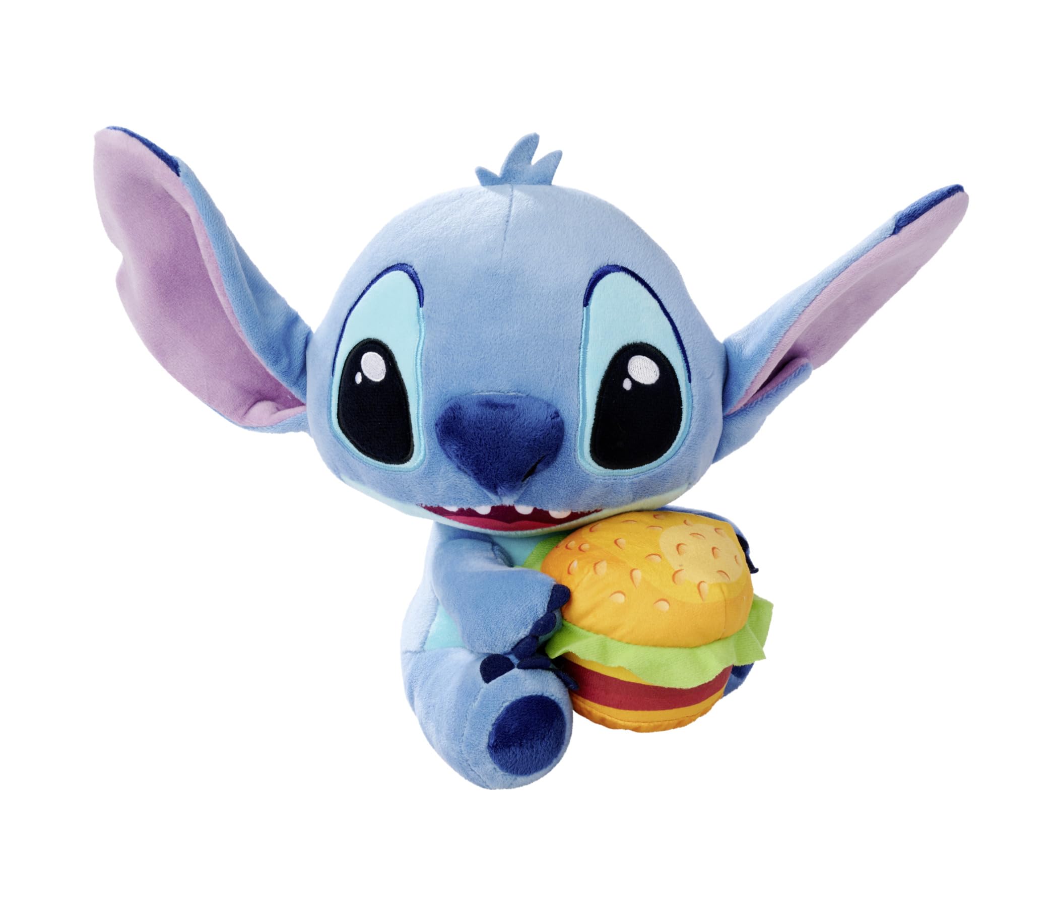 Disney Stitch with Burger, 25 cm Plush Figure, Suitable from the First Months of Life