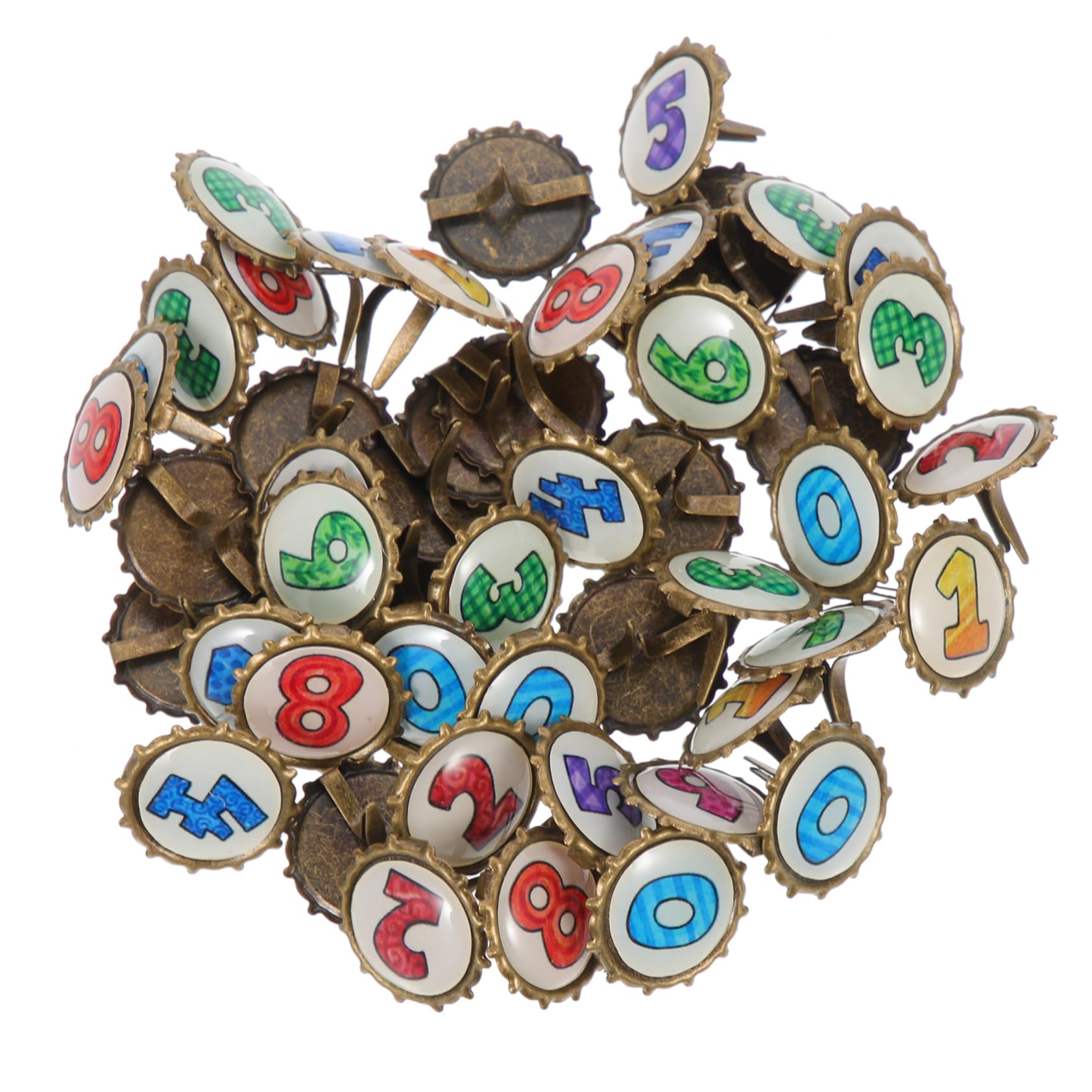 Gogogmee 100pcs Mini Two-Leg Brads for Crafts DIY Paper Decor Flat Head Paper Fasteners