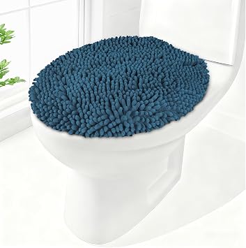 Soft Chenille Toilet Lid Cover 19.5L" x 18.5W" Machine Washable
