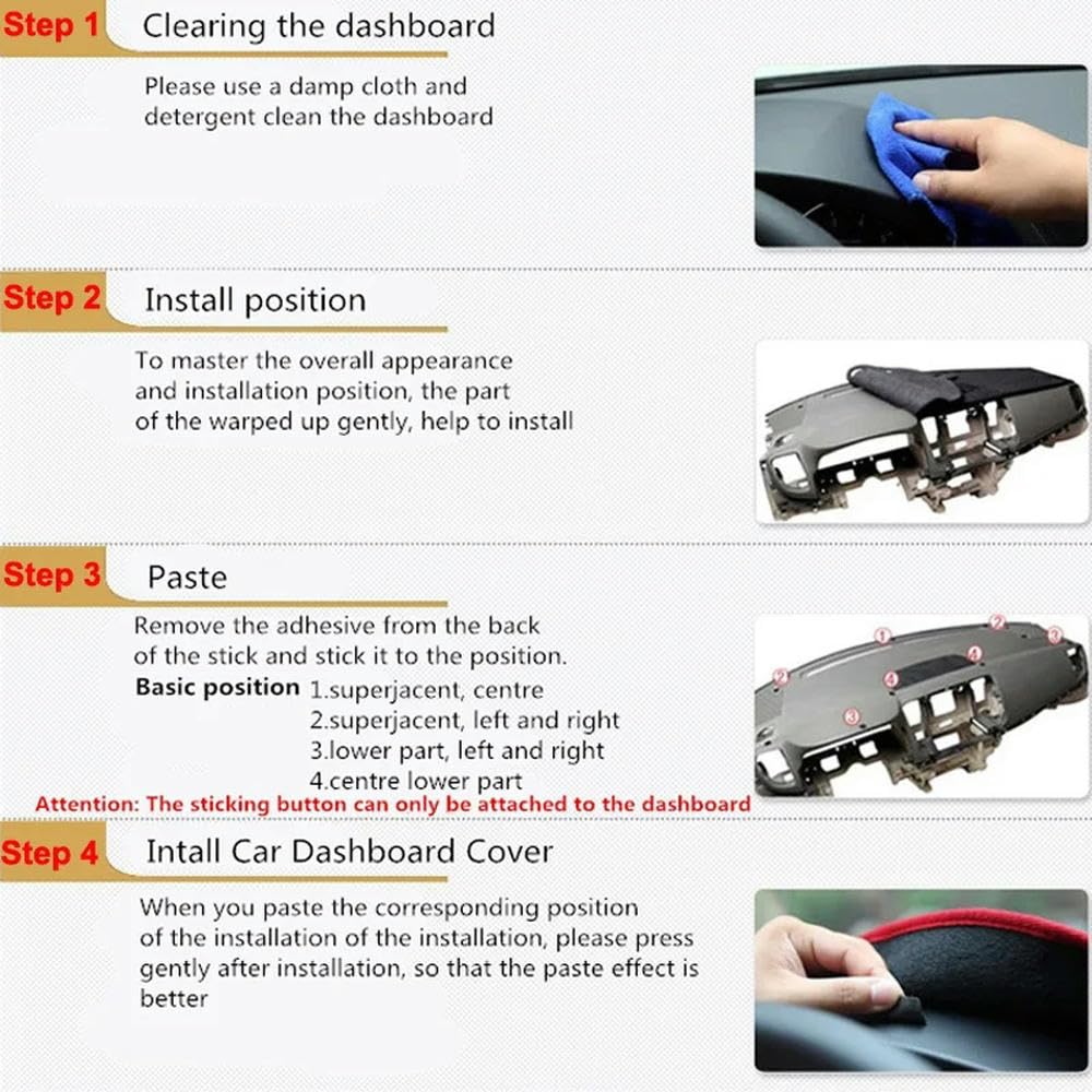 PUCHEN - Cache Tableau de Bord Voiture Anti-Rayures Cache Tableau de Bord intérieur LHD - pour Renault Clio Lutecia 4 IV 2013 2014 2015 2016 2017 2018 2019 2020