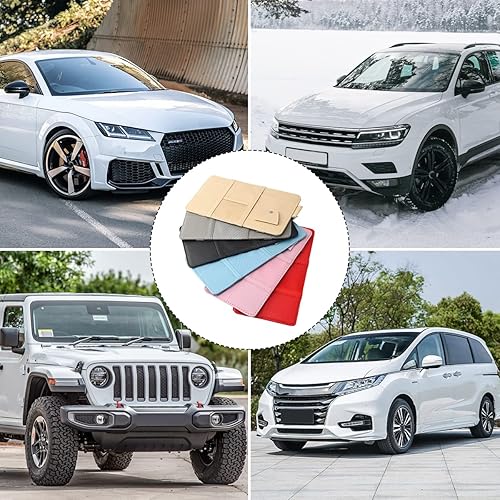 Miniatura 5 de Organizador de visera solar para automóvil, bolsillo de almacenamiento de cuero con cremallera para tarjetas, registro de licencia, bolígrafos,