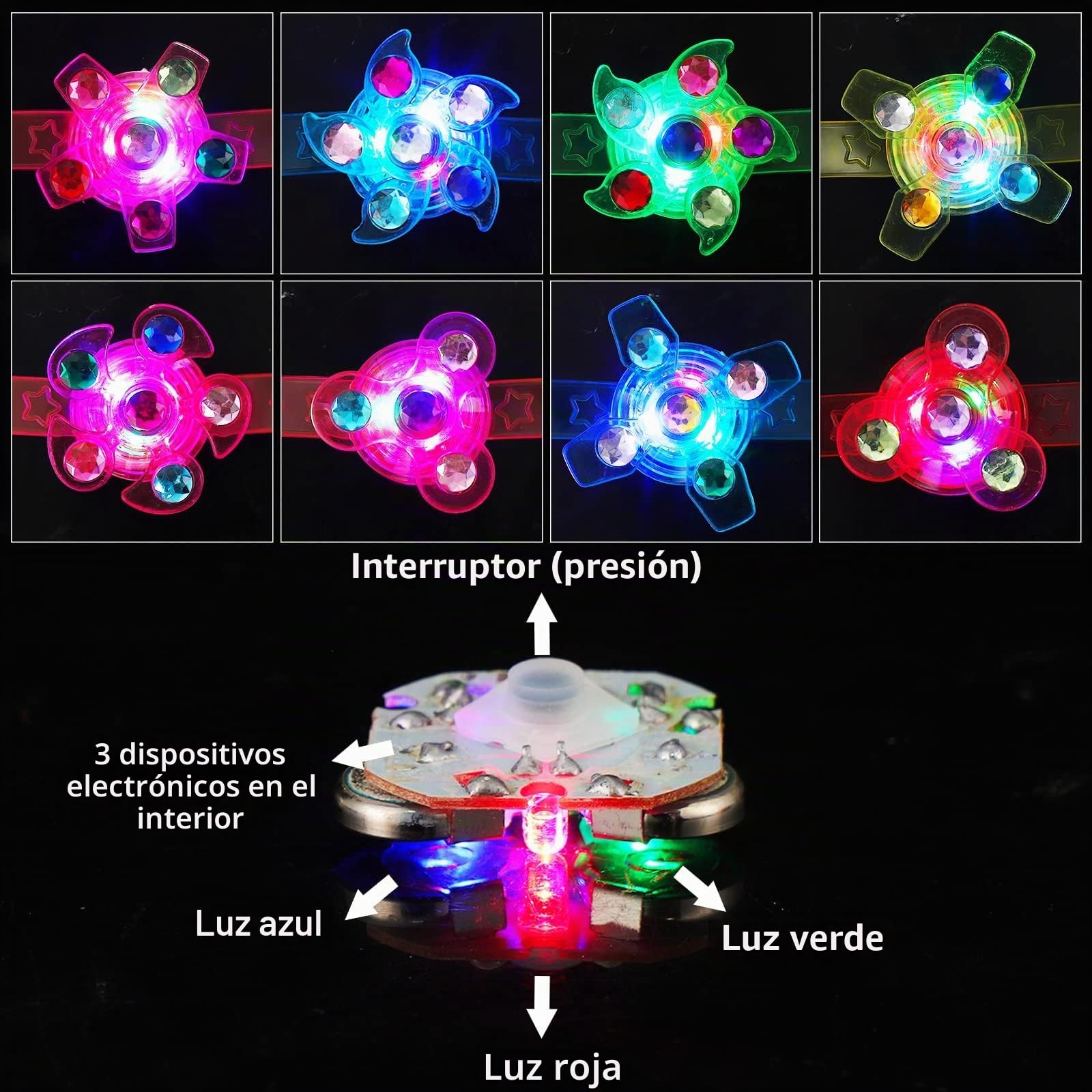 SCIONE Suministros de fiesta para niños, juego de 24, para rellenar bolsa de regalo, pulsera con luz LED que brilla en la oscuridad, accesorios para cumpleaños, San Valentín, Halloween, Navidad