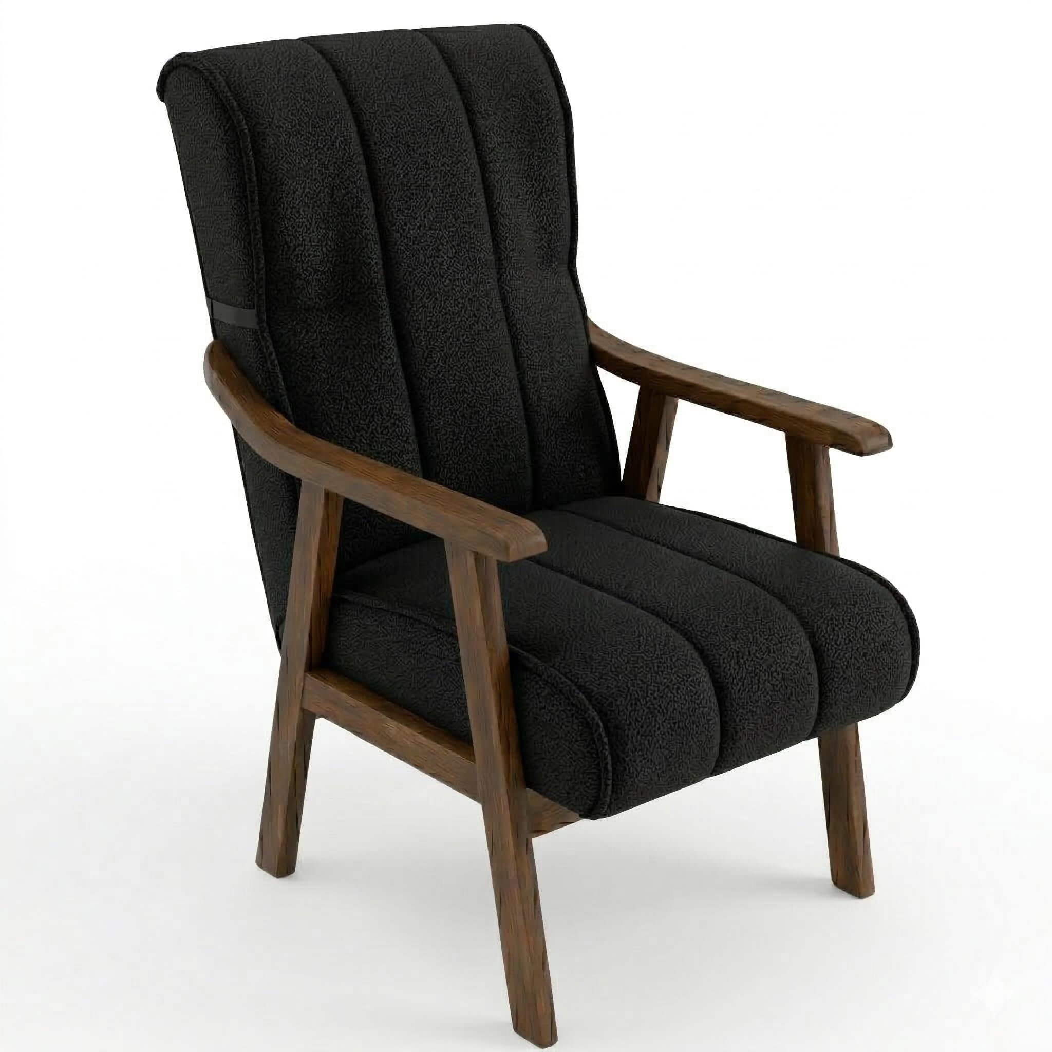 Sillón Clásico | Sillon Relax | Clasico - Brazos Madera | Ideal Lactancia, Lectura o Decoracion | Tapizado en Tela Antimanchas Ancho 60 Fondo 70 Alto 105
