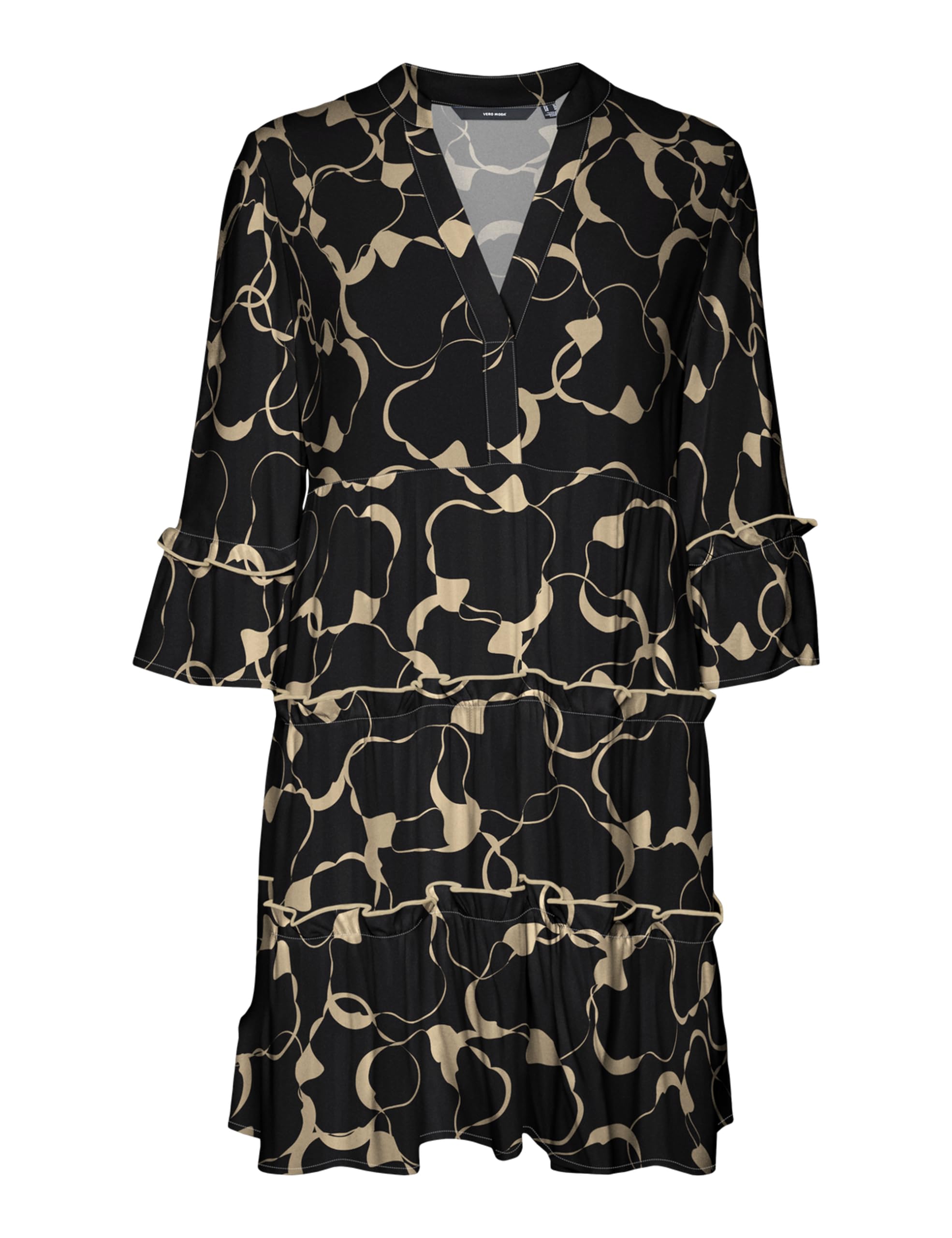 VERO MODA Vmeasy Joy 3/4 Short Dress WVN Ga, Black, XS