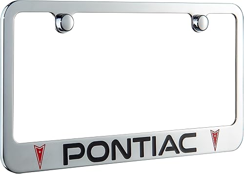 Pontiac - Marco de matrícula negro con 2 logotipos.