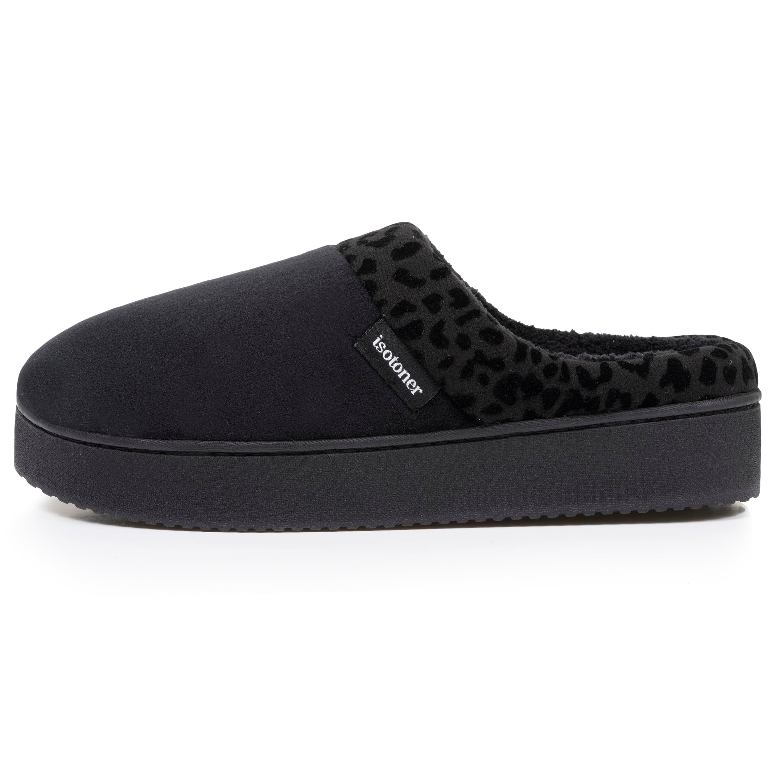 Isotoner Chaussons pantoufles Mules femme velours ultra doux, compensées