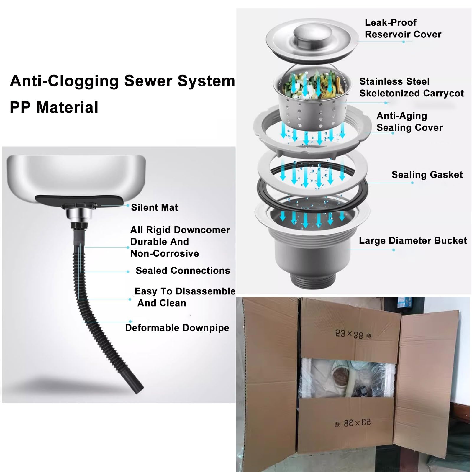 Cocina Fregadero Exterior Portátil Camping con Grifo Y Soporte De Acero Inoxidable Fácil De Instalar Y Limpiar para Tiendas Restaurantes Pila Lavadero (Size: 53)