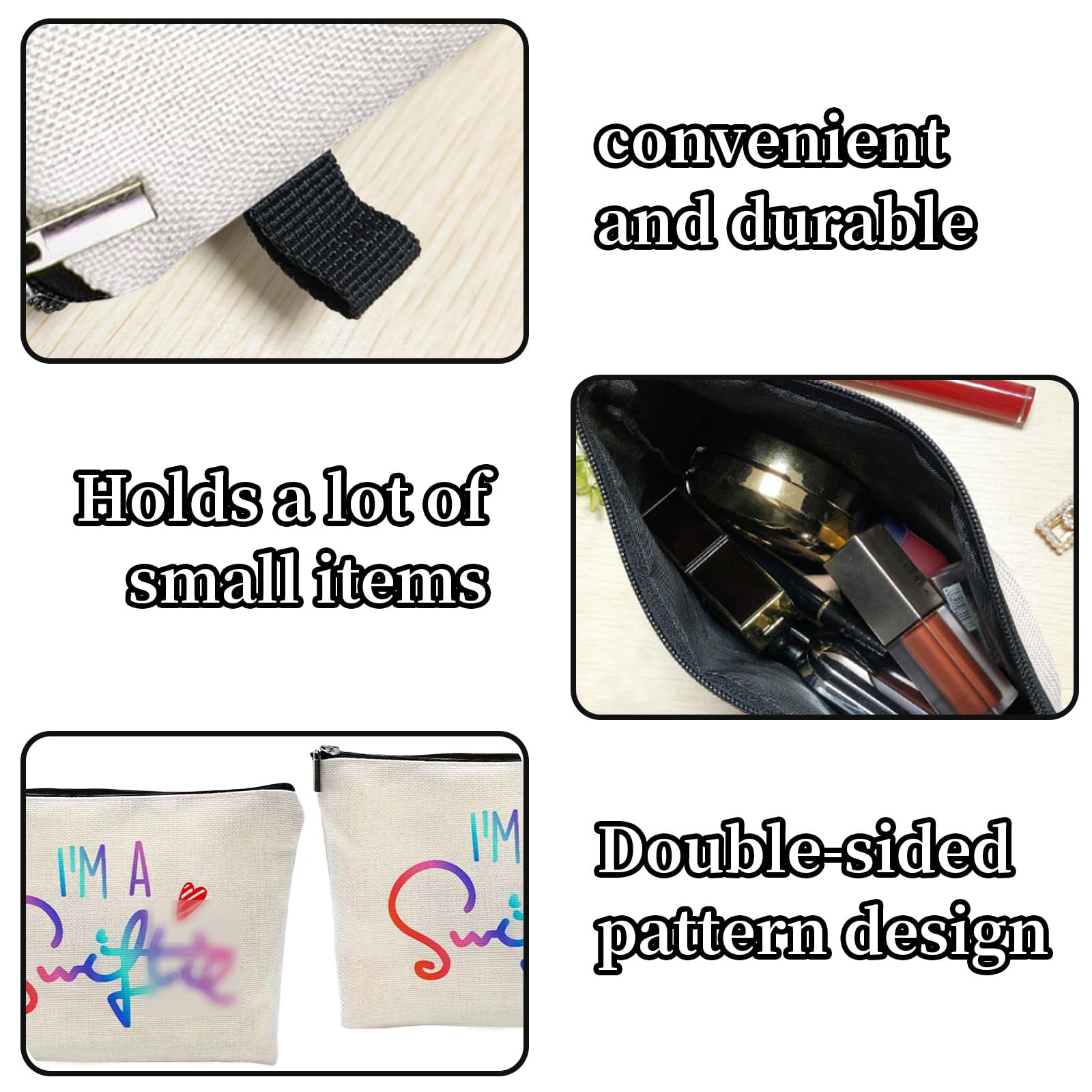 Makeup Bag for Fans,Music Lovers Makeup Bag,Compatible with Girls, Fans Gifts, Red - Image 4