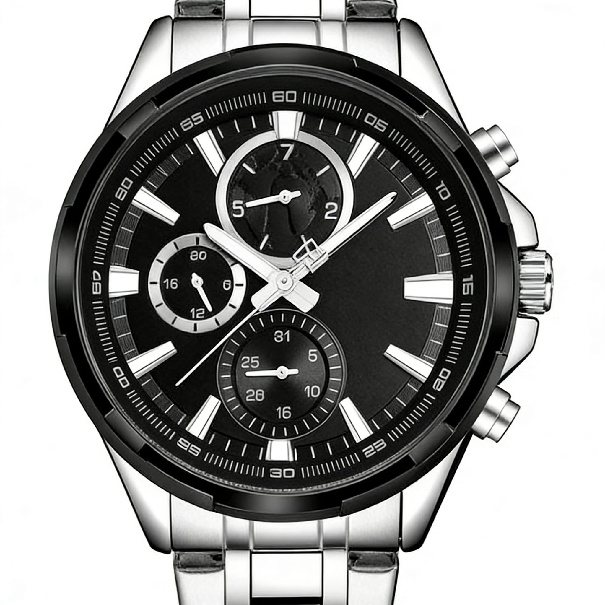 Herren-Armbanduhr, Analog, Silberfarben, Edelstahl, Skelett-Zifferblatt, Sportlich-Mechanischer Stil