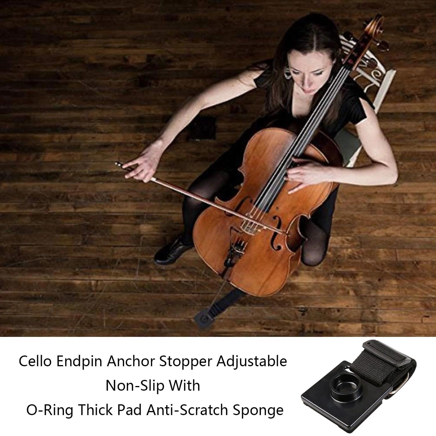 1 Stück Cello Anti Rutsch Gerät, Cello-Spatenstopper, Cello Gurt, Rutschfeste Cello-Pads, Cello Matte Nylon, Cello-Ankerstab, Bodenschutz Cello, für Cello-Übungsgürtel, Boden, Keramikfliesen Usw