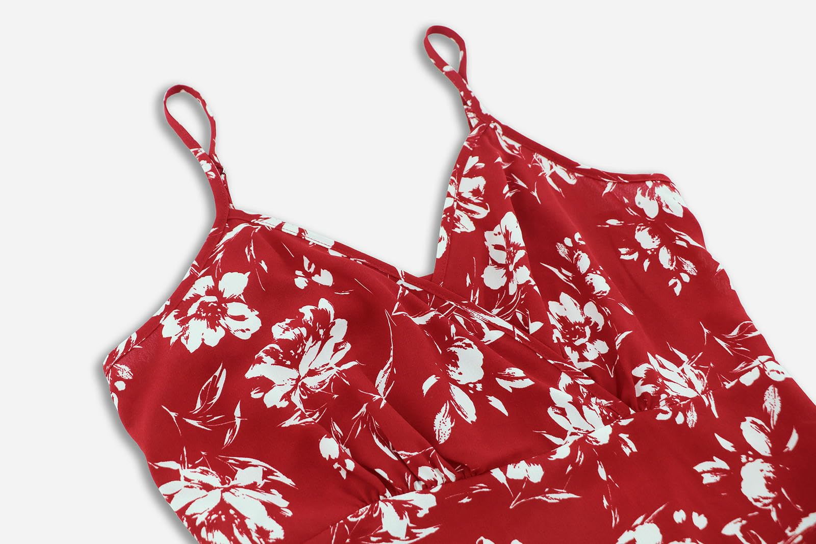 Sukienka damska Lato Dekolt w serek Halter Flower Casual Nieregularna Koronka-Czerwona-XL