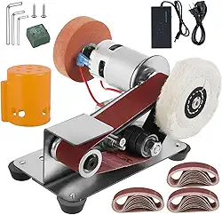 Mini Lixadeira, 15 Lixadeiras Elétricas, Afiador De Facas 7 Velocidades, Lixadeira Alta Resistência Com 30 Cintas Lixa, Máquina Lixar Para Joias Metal