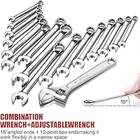 Vista 4 de Juego de herramientas mecánicas de 438 piezas con caja de metal resistente de 3 cajones, kit de herramientas de reparación -02