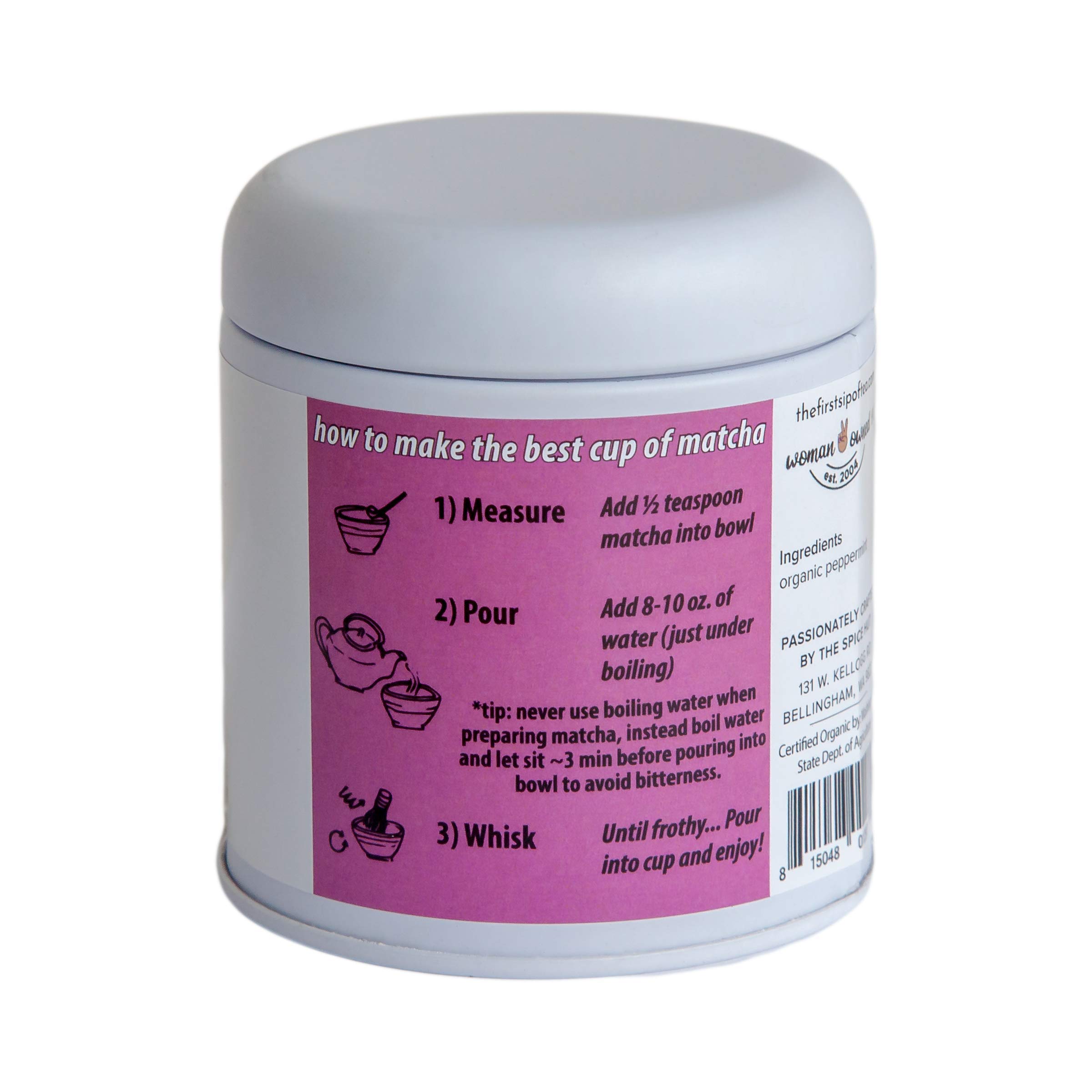 Organic Matcha Peppermint Tea Powder Pure 1 ounce The Spice Hut — view 3